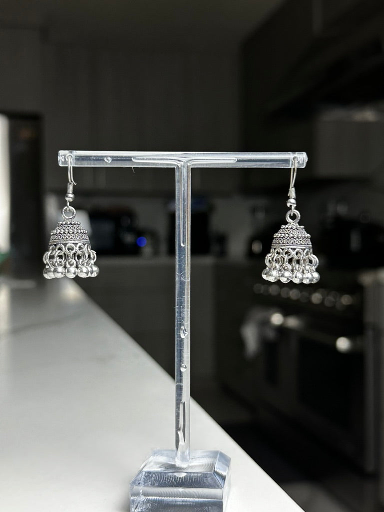 Mini Silver Jhumka Earrings