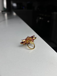 Magenta Flower Design Ring