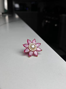 Magenta Flower Design Ring