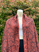 Load image into Gallery viewer, Red and Black Design Pashmina Shawl
