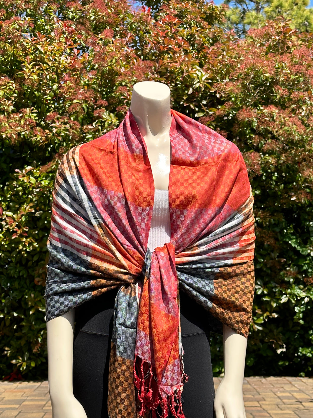 Colorful Plaid Pashmina Shawl