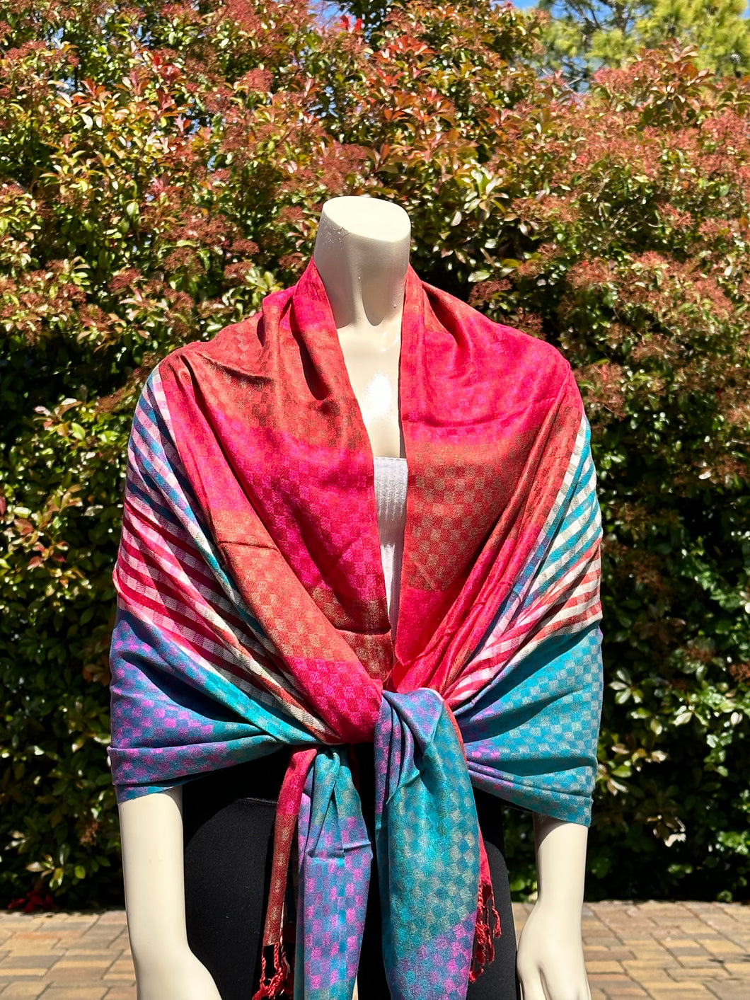 Colorful Plaid Pashmina Shawl