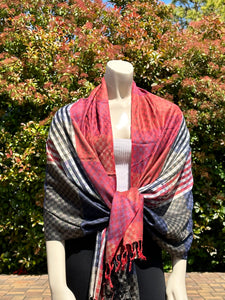 Colorful Plaid Pashmina Shawl