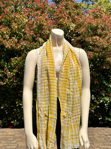 2010s Style Yellow Cotton Scarf