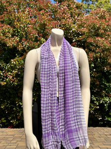 2010s Style Purple Cotton Scarf