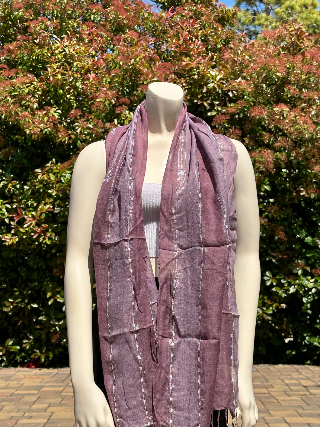 Mauve Glitter Cotton Scarf