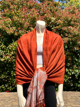 Load image into Gallery viewer, Thick Rust Orange w/Silver Cotton Scarf
