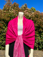 Load image into Gallery viewer, Double Sided Hot Pink Pashmina Shawl
