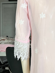 Pastel Pink Georgette Kurta w/Scarf