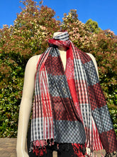Load image into Gallery viewer, Double Sided Multicolored Plaid Pashmina Shawl
