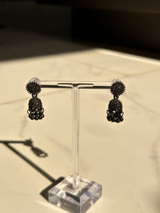 Black Lightweight Mini Jhumki Earrings