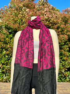 Magenta Om Print Pashmina Shawl