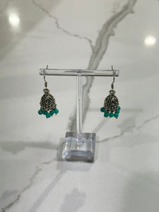 Turquoise Silver Mini Jhumki Earrings