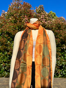 Multicolored Peach Circles Pashmina Shawls