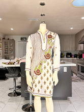 Load image into Gallery viewer, Purple and Green Georgette Kurta w/Scarf
