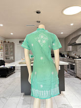 Load image into Gallery viewer, Sea Green w/White Floral Embroidery Half Sleeve Cotton Kurta
