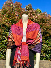 Load image into Gallery viewer, Double Sided Multicolored Plaid Pashmina Shawl
