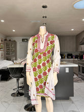 Load image into Gallery viewer, Red Full Floral Georgette Kurta w/Scarf
