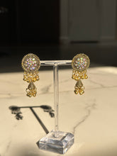 Load image into Gallery viewer, Iridescent Gold Circular Lightweight Jhumki Earrings
