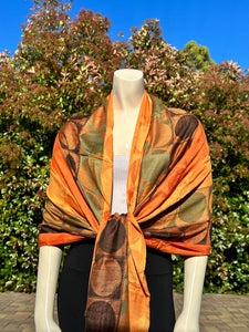 Multicolored Peach Circles Pashmina Shawls