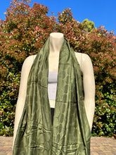 Load image into Gallery viewer, Reversible Olive Green w/Circles Pashmina Shawl
