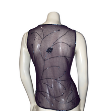 Load image into Gallery viewer, Dark Purple Toniya Style Tank Top w/ Black Embroidery
