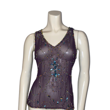 Load image into Gallery viewer, Purple Toniya Style Tank Top w/ Multi Colored Beads
