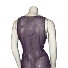 Load image into Gallery viewer, Purple Toniya Style Tank Top w/ Multi Colored Beads
