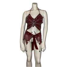 Load image into Gallery viewer, Burgundy Beaded Butterfly Set
