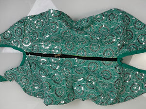 Sea Green Sequin Embroidered Hobo Bag