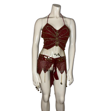 Load image into Gallery viewer, Burgundy Beaded Butterfly Set
