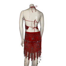 Load image into Gallery viewer, Red Beeja Style Belly Dance Set
