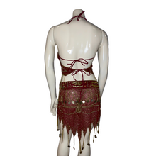 Load image into Gallery viewer, Burgundy Beaded Butterfly Set
