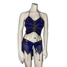 Load image into Gallery viewer, Dark Blue Beaded Butterfly Set
