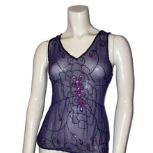 Load image into Gallery viewer, Purple Toniya Style Tank Top w/ Magenta Beads
