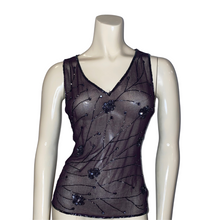 Load image into Gallery viewer, Dark Purple Toniya Style Tank Top w/ Black Embroidery
