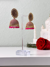 Load image into Gallery viewer, Pink Jhumka Earrings

