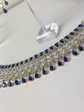 Load image into Gallery viewer, Faux Blue Sapphire &amp; White Diamonds Choker Necklace Set
