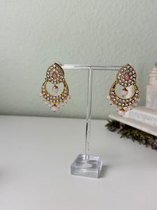 Light Pink Kundan Necklace Set w/Tika