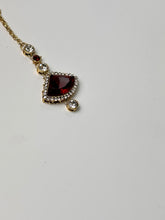 Load image into Gallery viewer, Faux Ruby Triangles Necklace Set w/Tika

