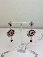 Load image into Gallery viewer, Red and Silver Circles Necklace Set w/Tika
