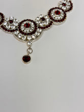 Load image into Gallery viewer, Red and Silver Circles Necklace Set w/Tika
