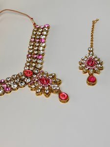 Pink Flower Necklace w/Tika