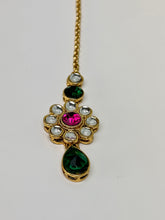 Load image into Gallery viewer, Pink and Green Flower Necklace Set w/Tika
