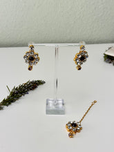 Load image into Gallery viewer, Flower Ruby Rhinestone Earrings w/Tika
