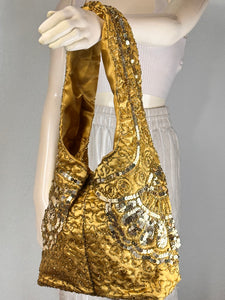 Gold Full Sequin & Embroidery Purse