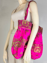 Load image into Gallery viewer, Pink Sequin Sari Purse
