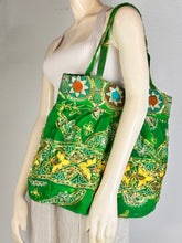 Load image into Gallery viewer, Green Sequin Sari Purse
