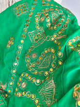 Load image into Gallery viewer, Green Sequin Sari Purse
