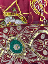 Load image into Gallery viewer, Burgundy Sequin Sari Purse
